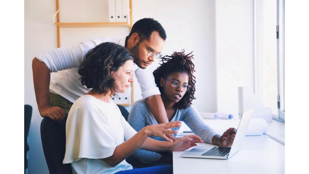 Business analytics workspace showing real-world data analysis and strategic planning